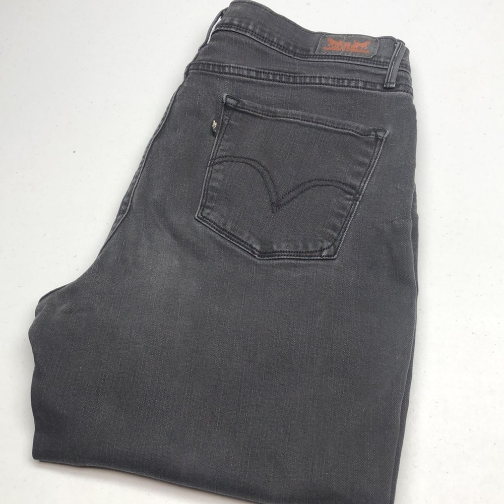 BLACKWASH LEVI 512 PERFECTLY SLIMMING HIGH-RISE SKINNY LEG JEANS 14/32x3…